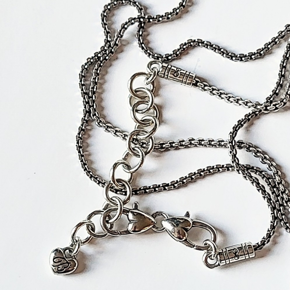 Brighton CRYSTAL ROCKS HEART LOCKET - LIFE IS A JOURNEY - 34" CHAIN - Picture 4 of 7